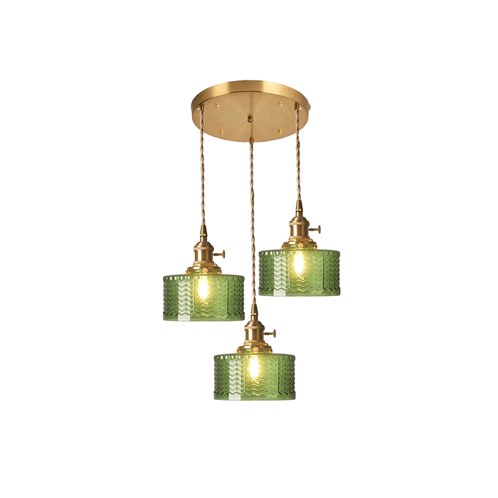 Retro Cylinder Glass Pendant Light
