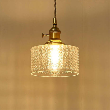 Retro Cylinder Glass Pendant Light