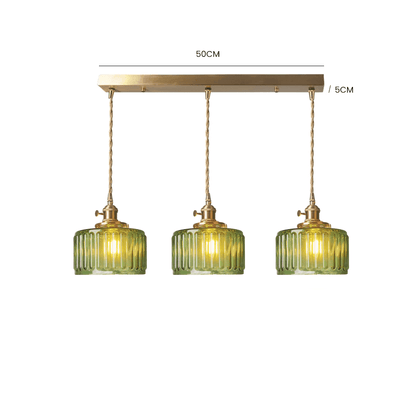 Retro Cylinder Glass Pendant Light