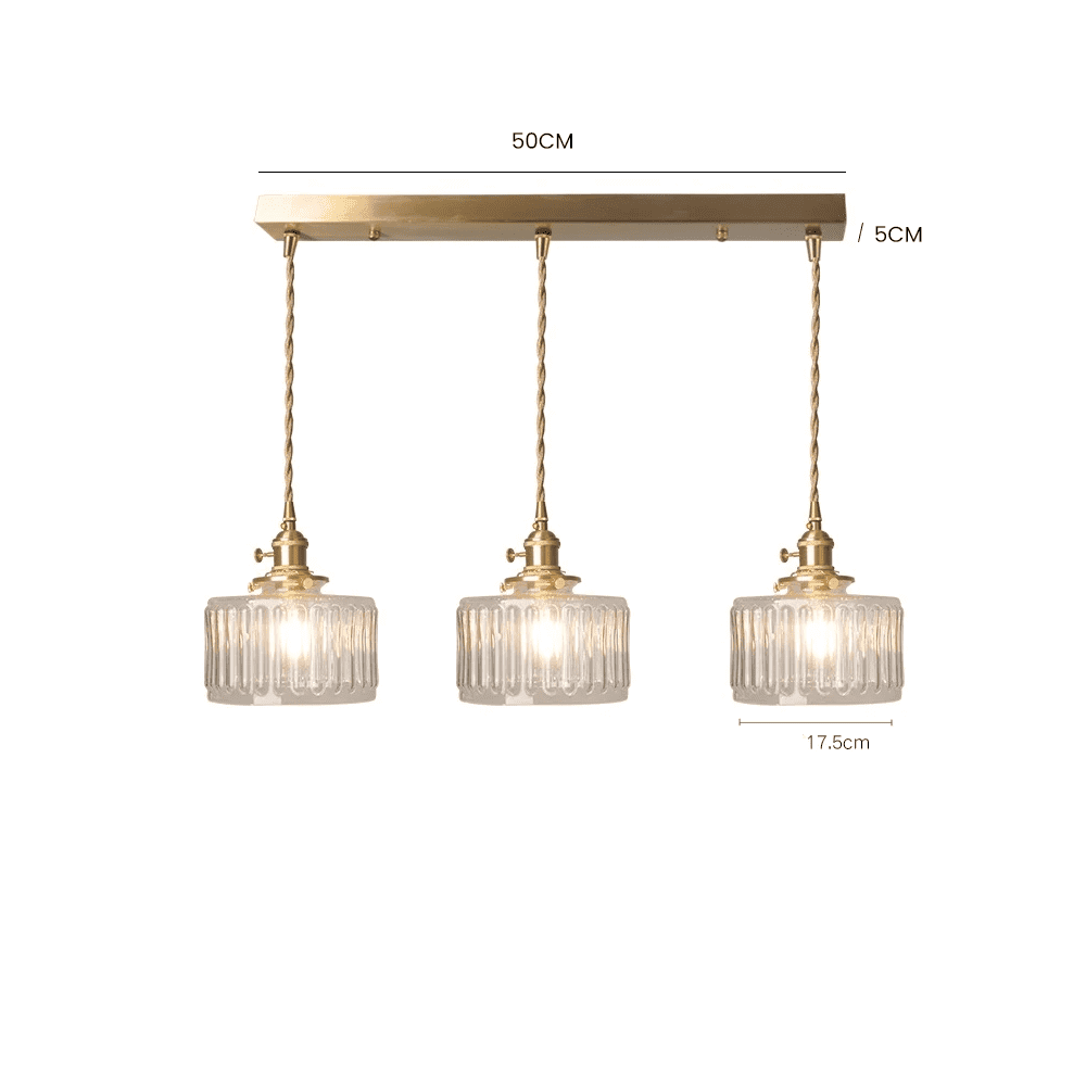 Retro Cylinder Glass Pendant Light