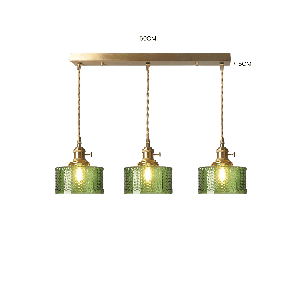 Retro Cylinder Glass Pendant Light