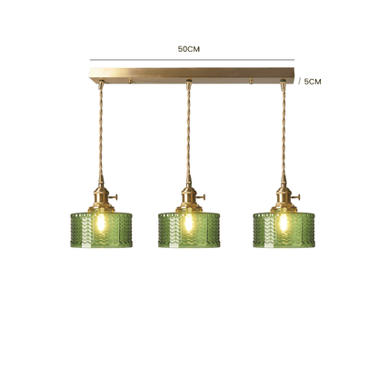 Retro Cylinder Glass Pendant Light