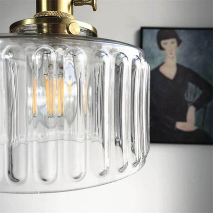 Retro Cylinder Glass Pendant Light