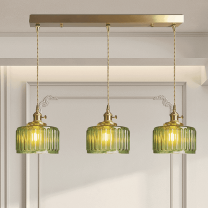 Retro Cylinder Glass Pendant Light