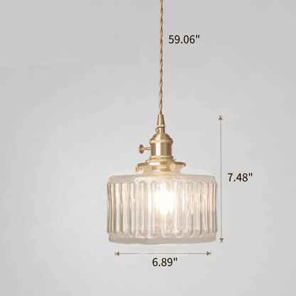 Retro Cylinder Glass Pendant Light