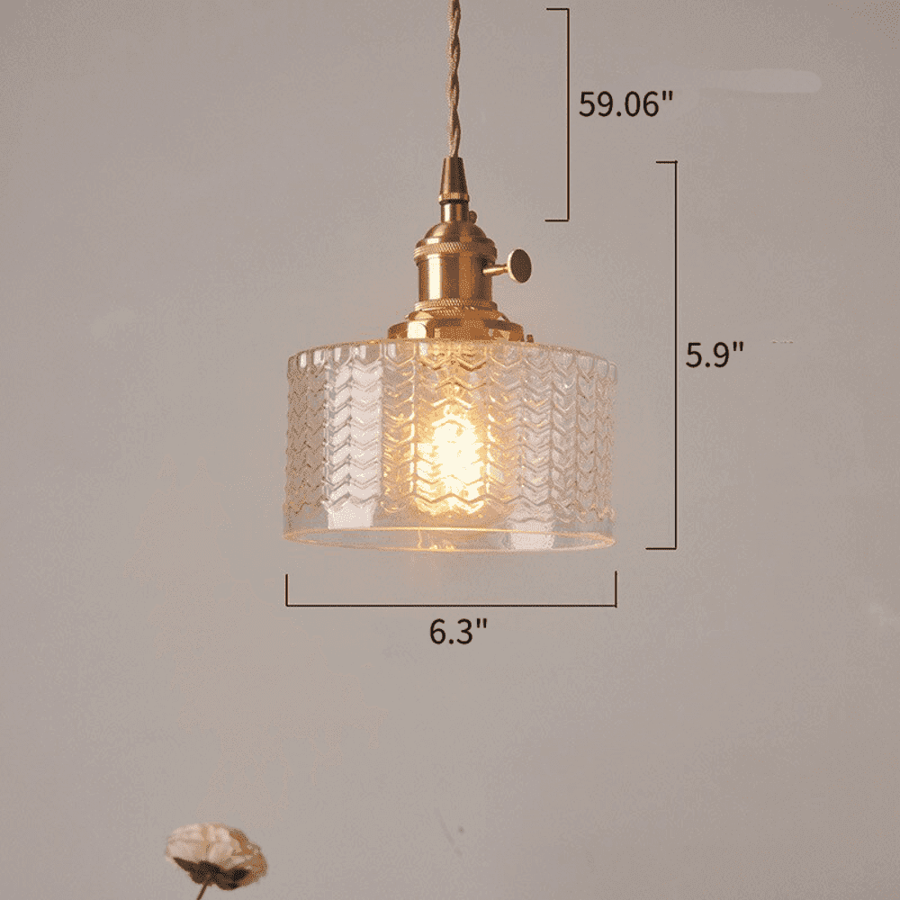 Retro Cylinder Glass Pendant Light