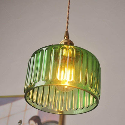 Retro Cylinder Glass Pendant Light