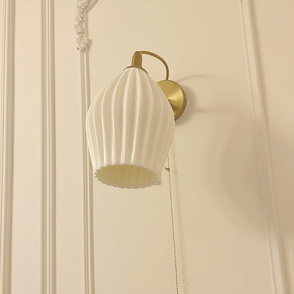 Ceramic Ribbed Wall Light