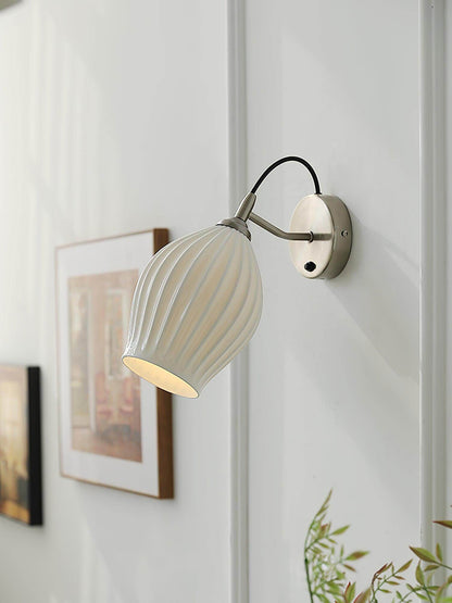 Ceramic Ribbed Wall Light