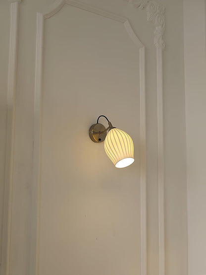 Ceramic Ribbed Wall Light