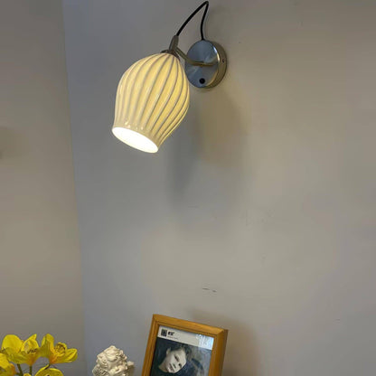 Ceramic Ribbed Wall Light