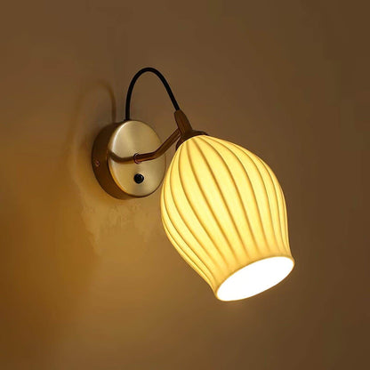 Ceramic Ribbed Wall Light