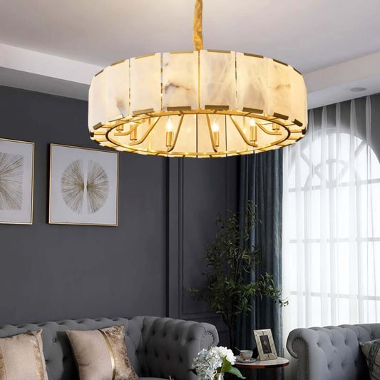 Round Alabaster Chandelier