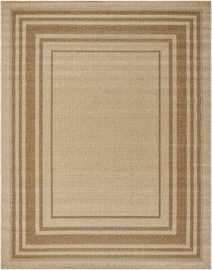 Isoko Bordered Faux Jute Outdoor Rug
