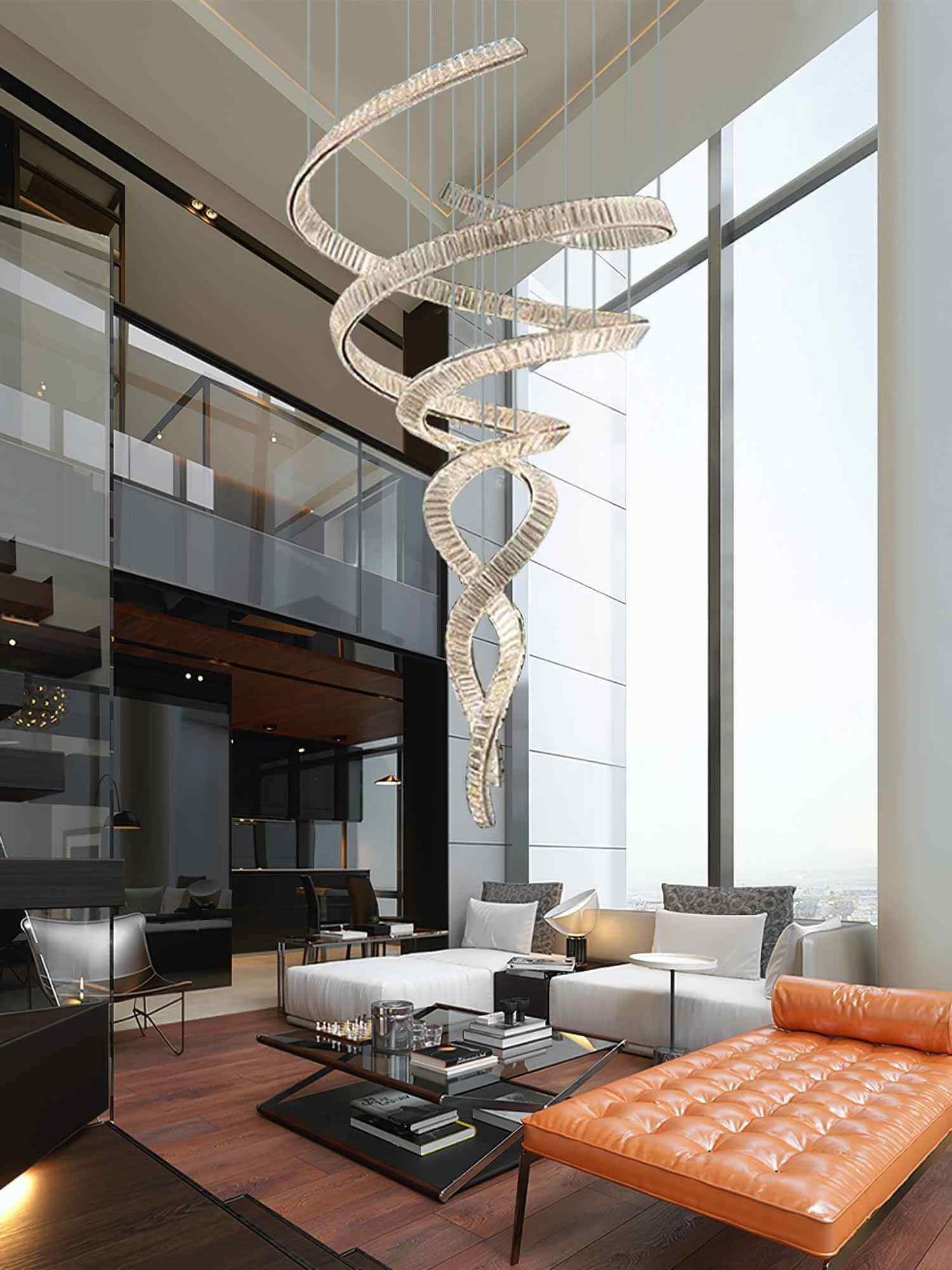 Spiral Crystal Chandelier