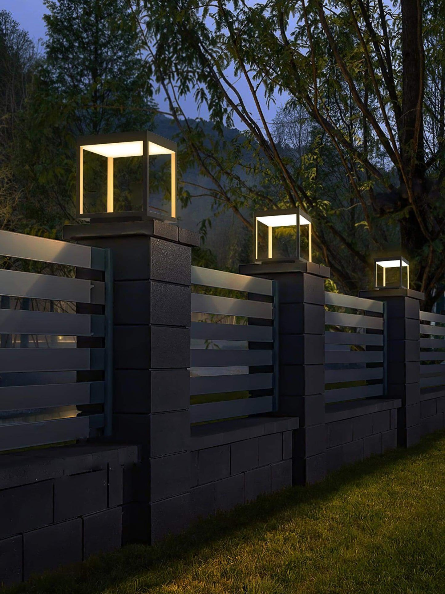 Square Fence Post Garden Light