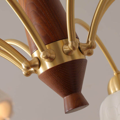 Swedish Modern Brass Chandelier