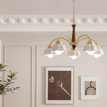 Swedish Modern Brass Chandelier