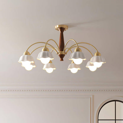 Swedish Modern Brass Chandelier