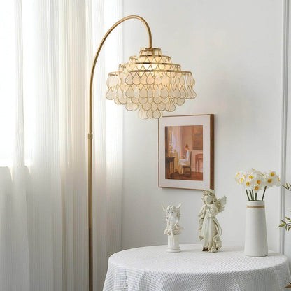 Teardrops Shell Arc Floor Lamp