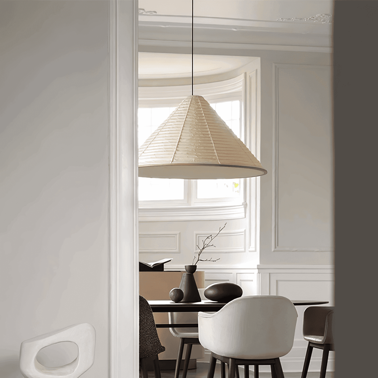 Washi Paper Hat Pendant Lamp