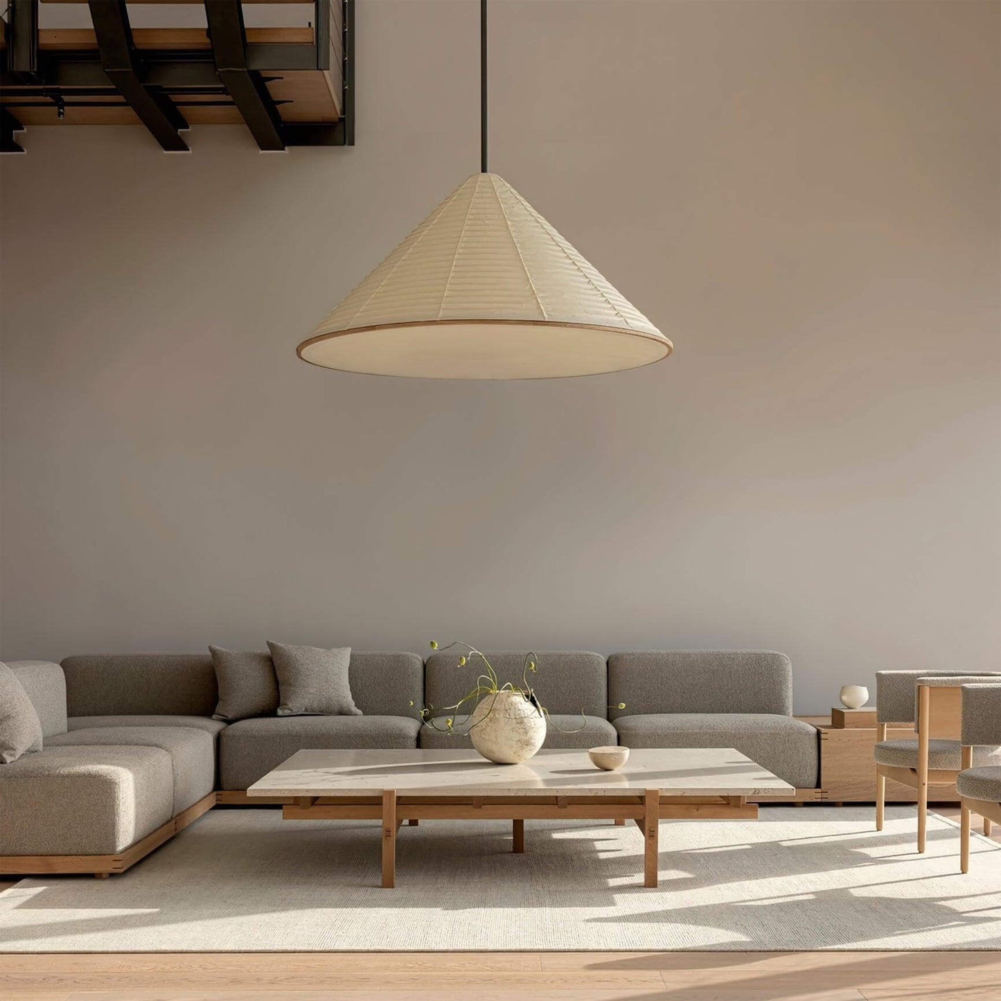 Washi Paper Hat Pendant Lamp