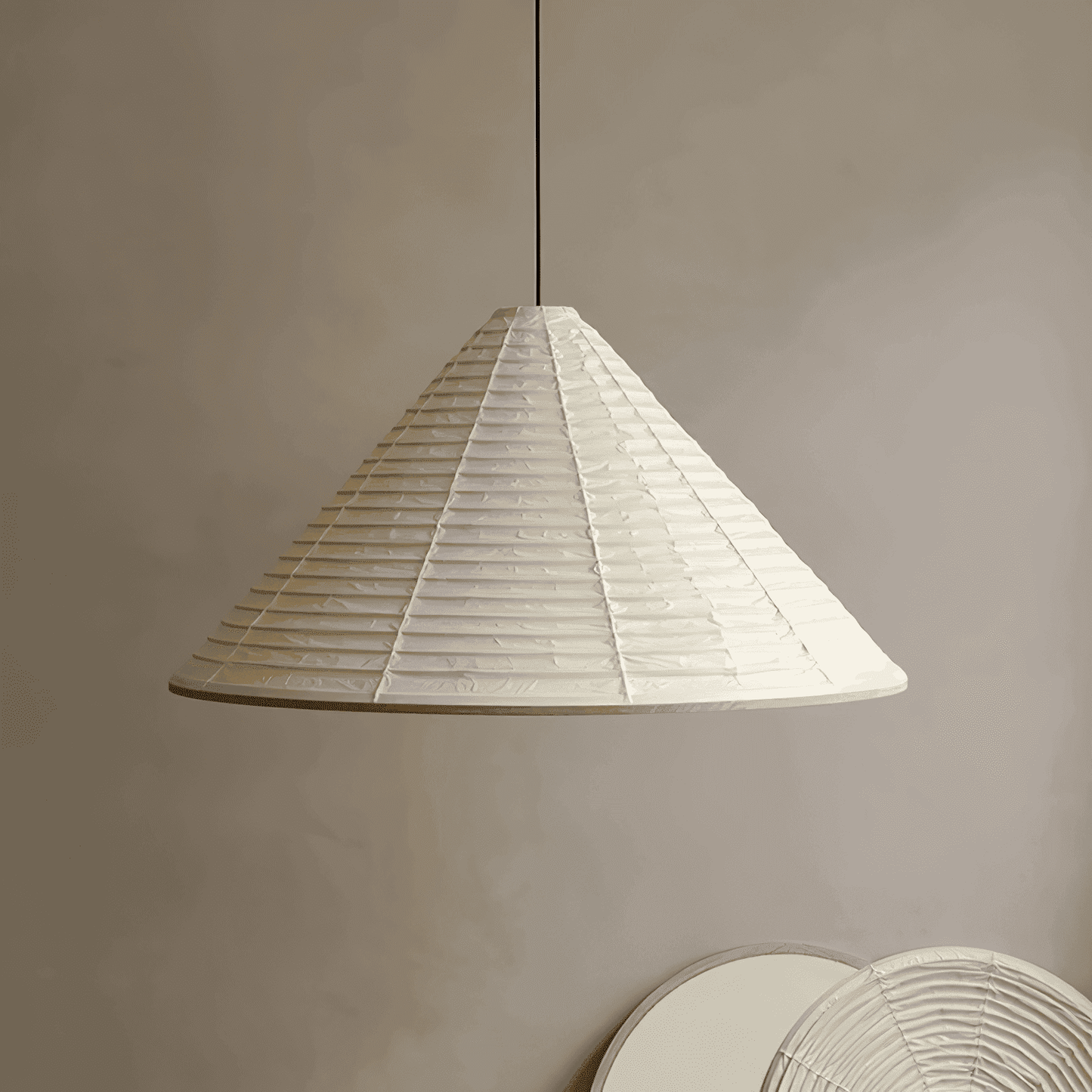 Washi Paper Hat Pendant Lamp