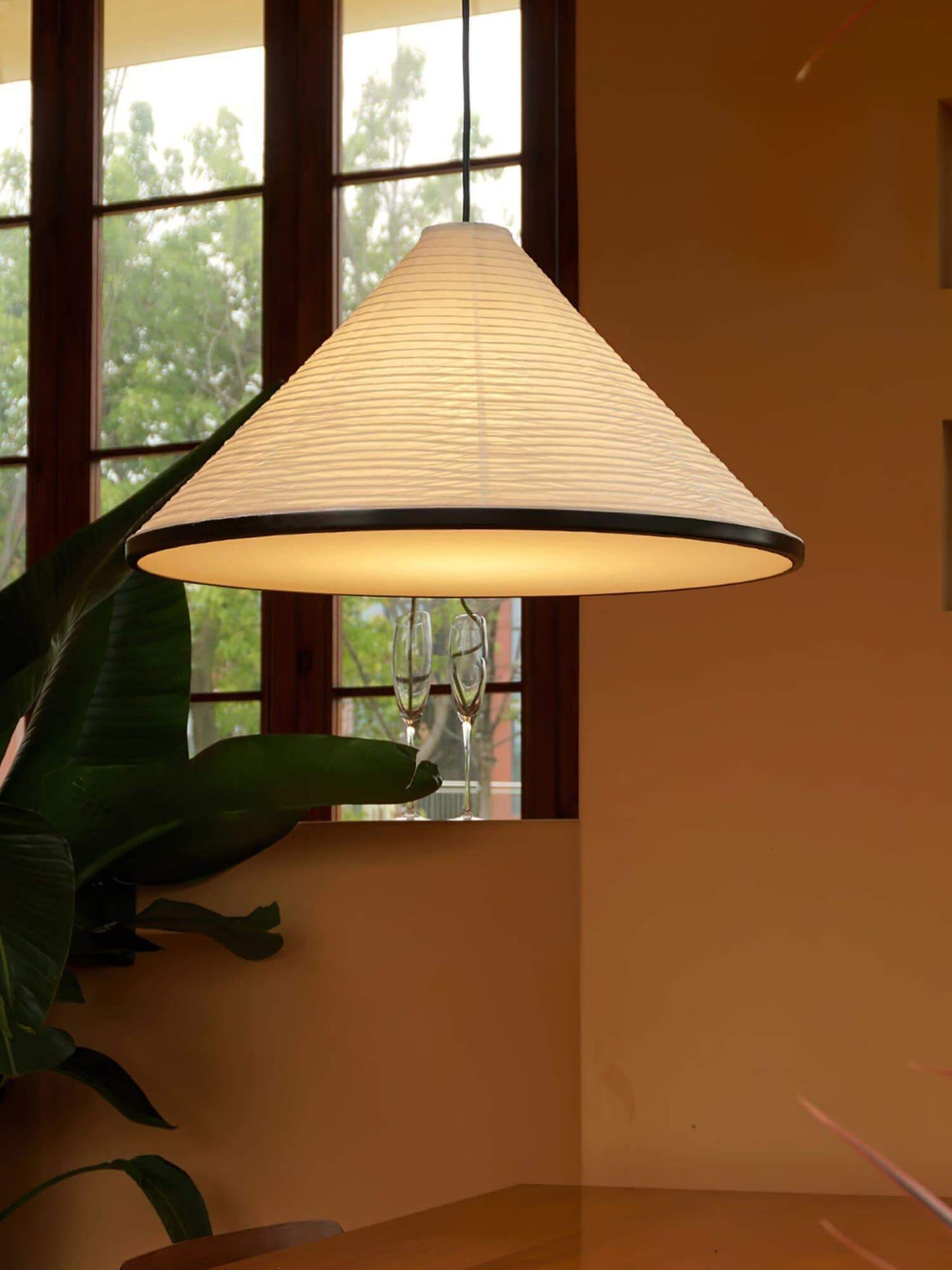 Washi Paper Hat Pendant Lamp