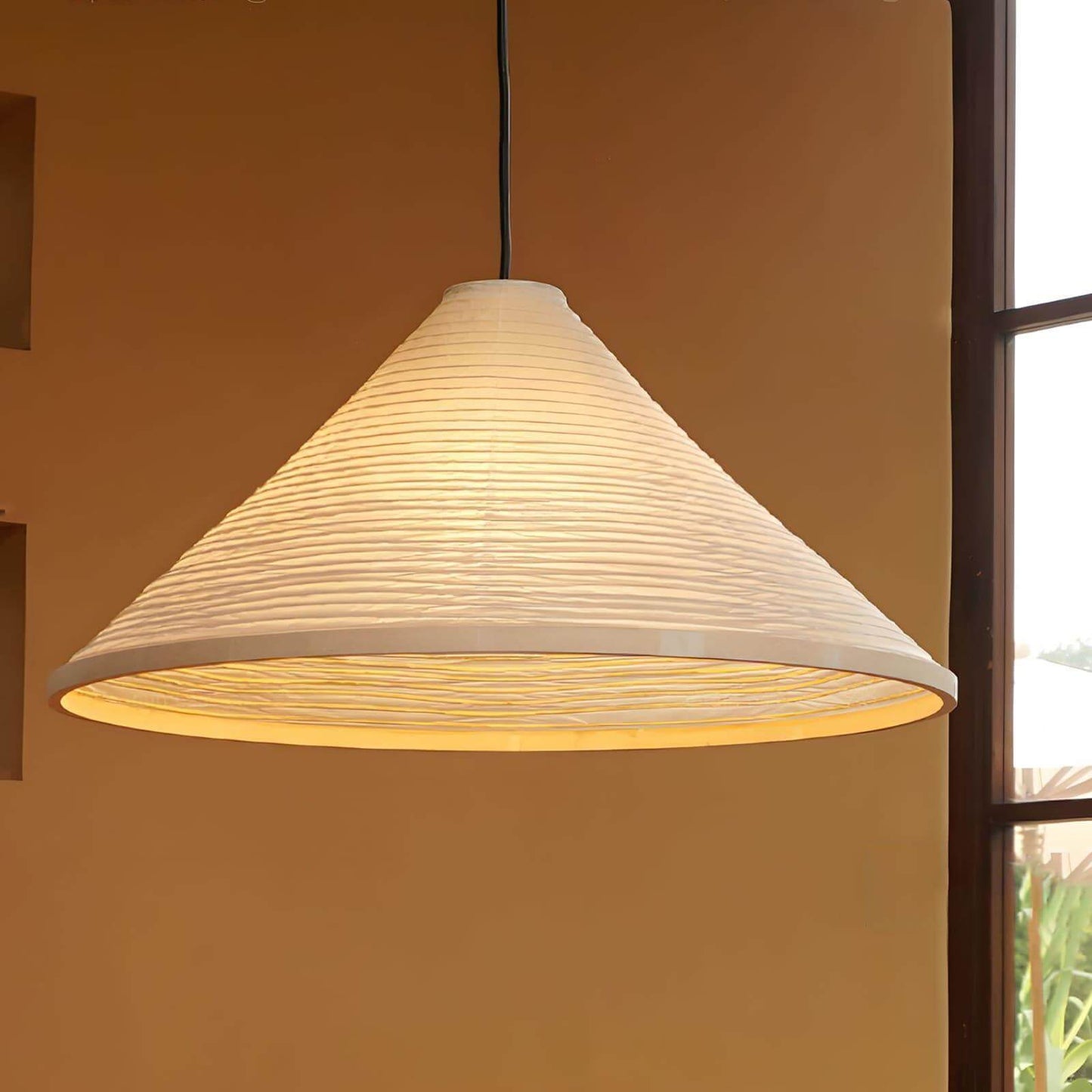 Washi Paper Hat Pendant Lamp