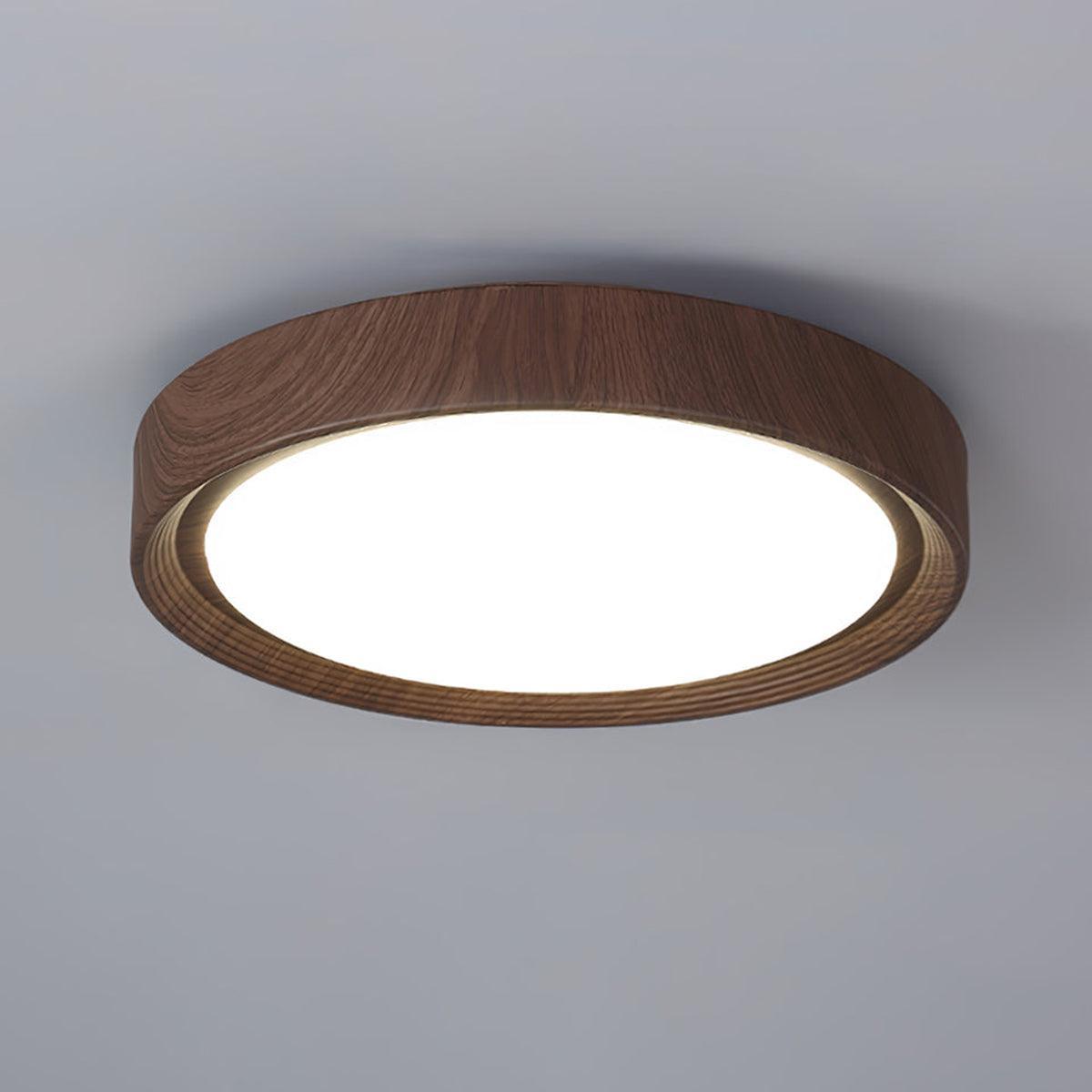 Wood Grain Round Ceiling Lamp