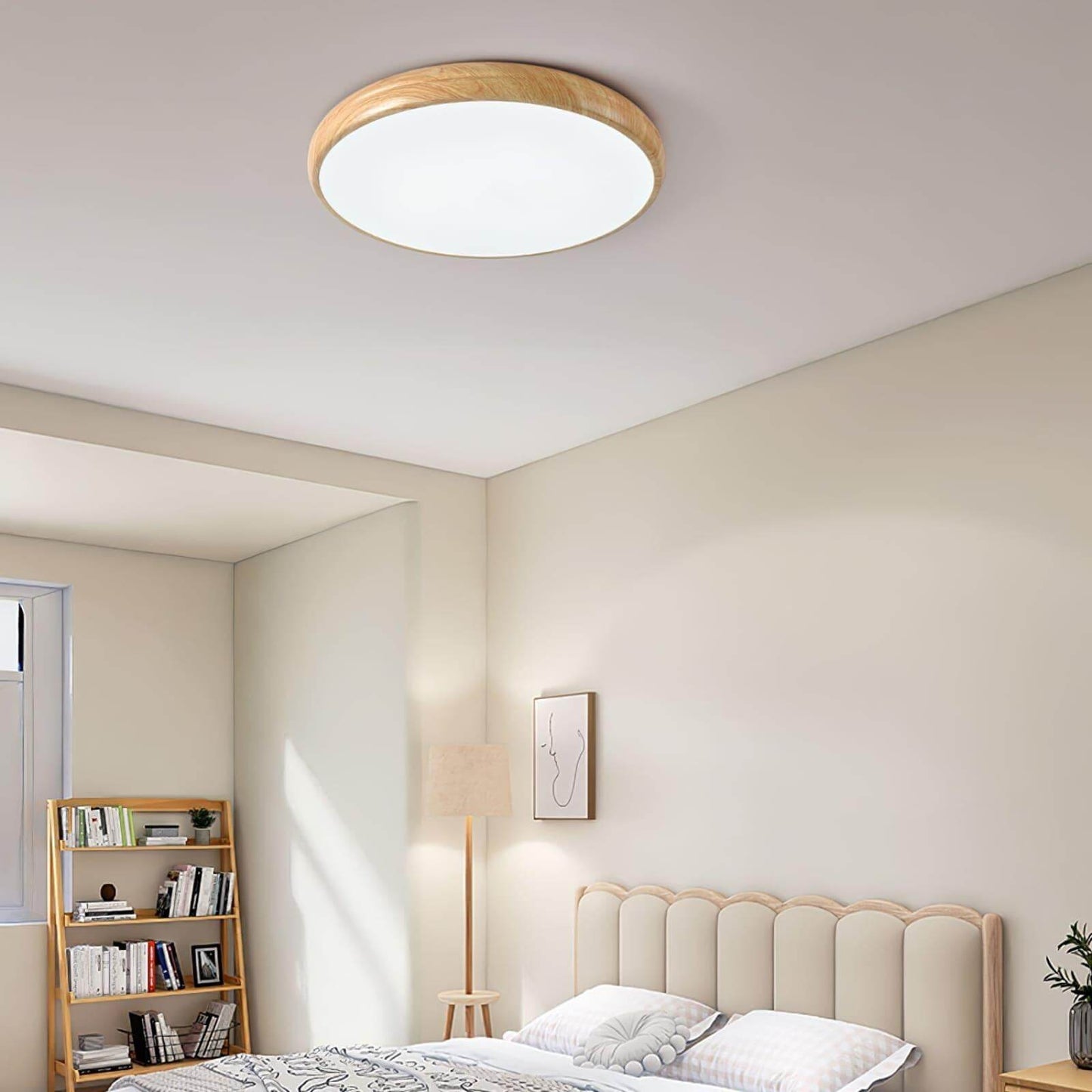 Wood Grain Round Ceiling Lamp