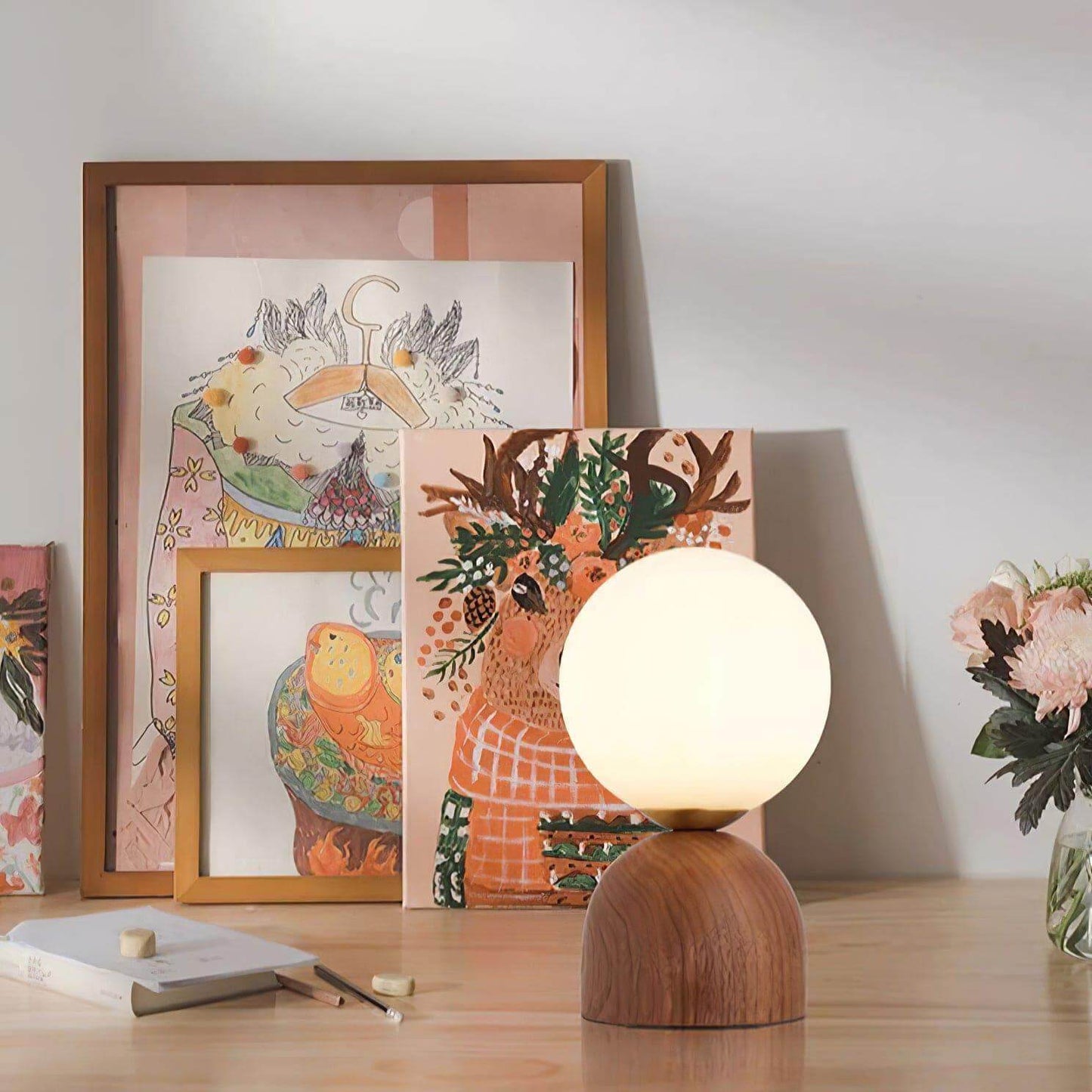 Wood Knuckle Table Lamp