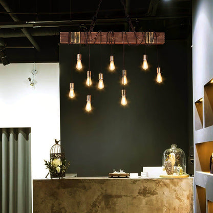 Wood Hanging Multi Chandelier