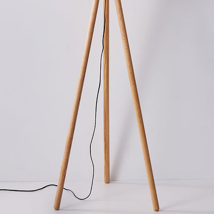 Wooden Pumpkin Floor Lamp