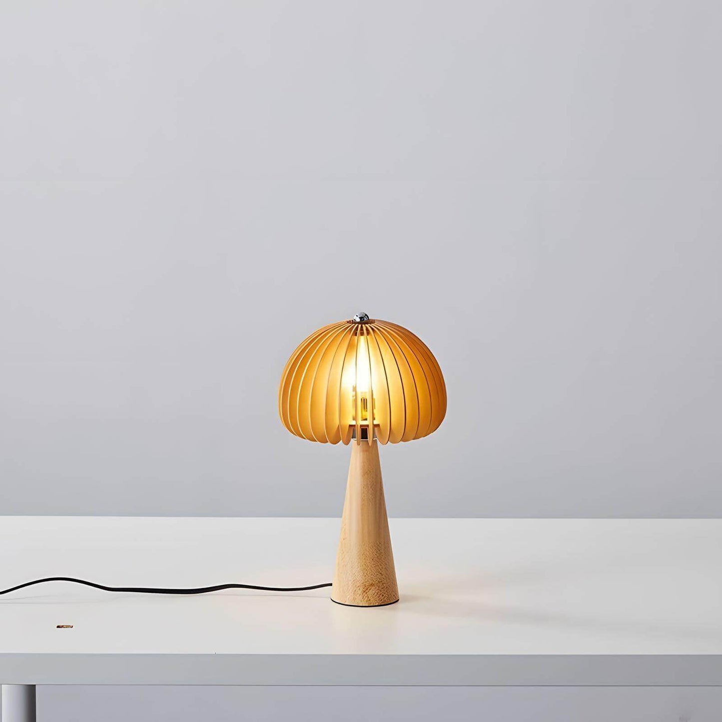Wooden Pumpkin Table Lamp