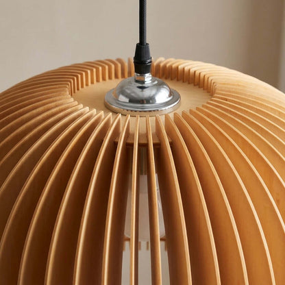 Wooden Pumpkin Pendant Lamp