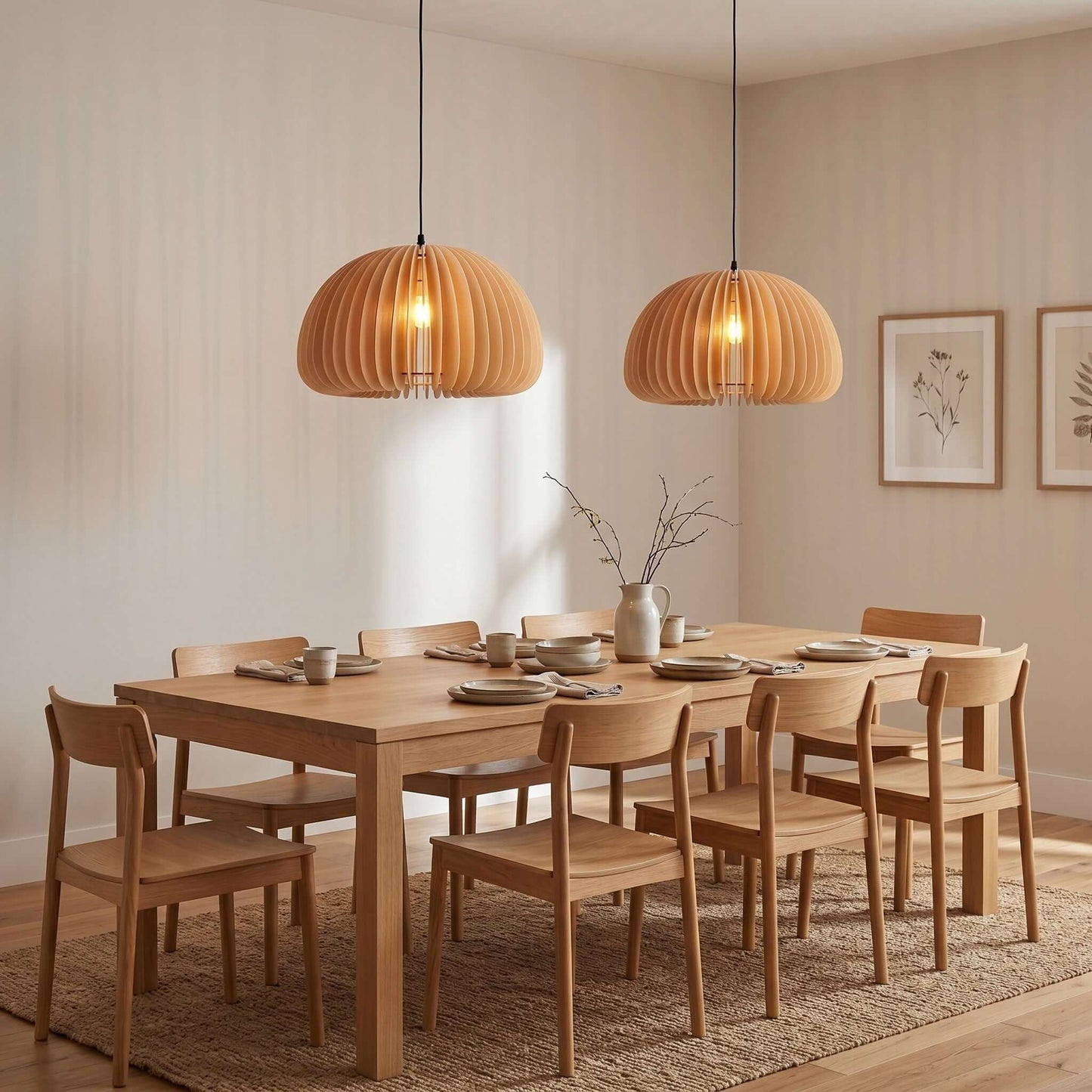 Wooden Pumpkin Pendant Lamp