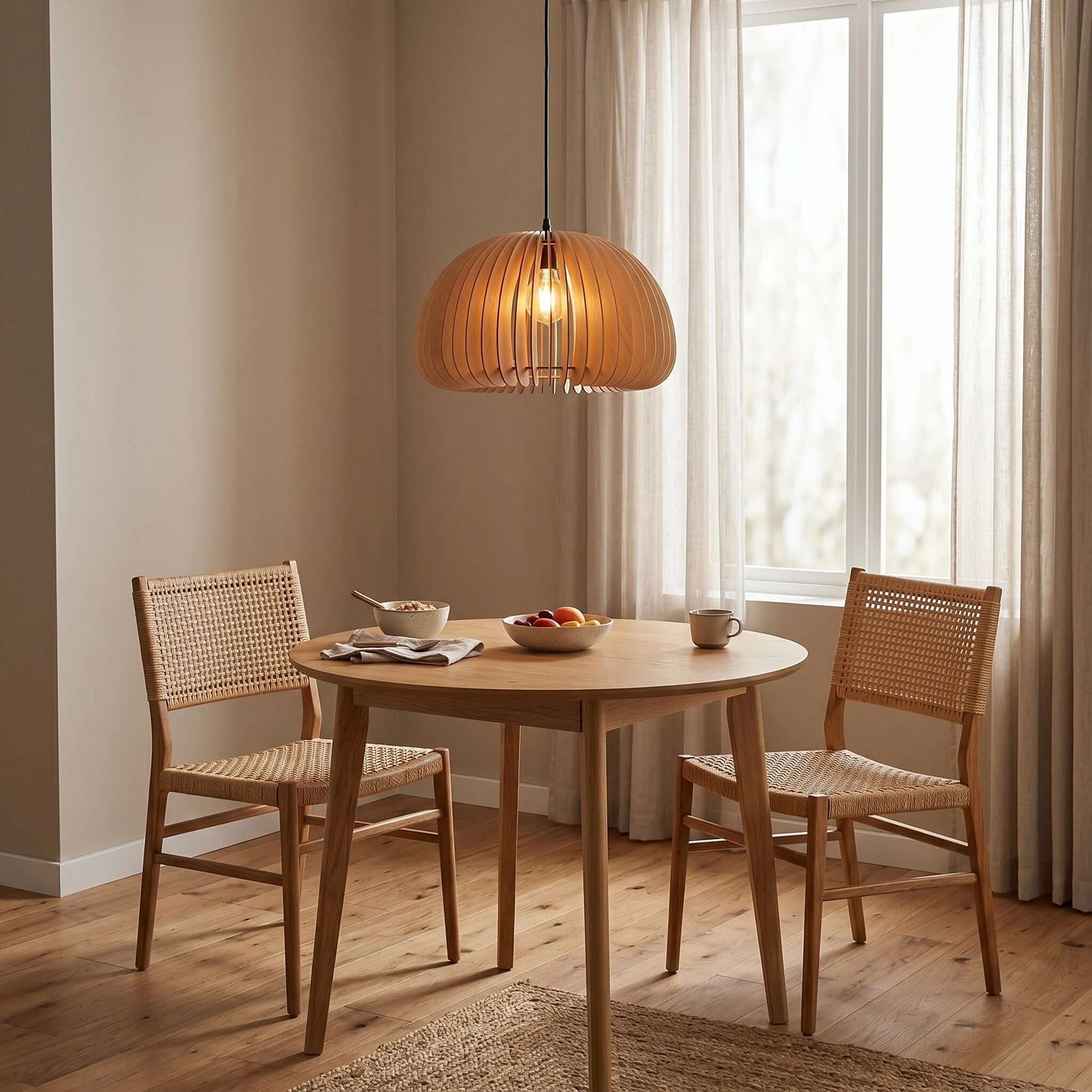 Wooden Pumpkin Pendant Lamp