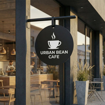 Custom Hanging Business Sign – Double-Sided Storefront Logo Sign