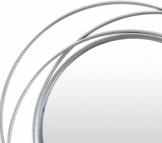Basay Round Silver Gray Mirror