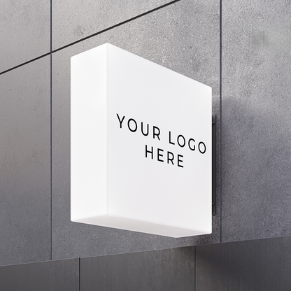 Square Acrylic LED Light Box – Custom Business Sign Display