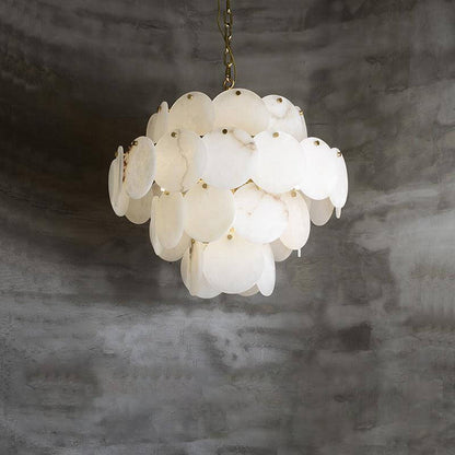 Marble Multi-Tiered Round Chandelier