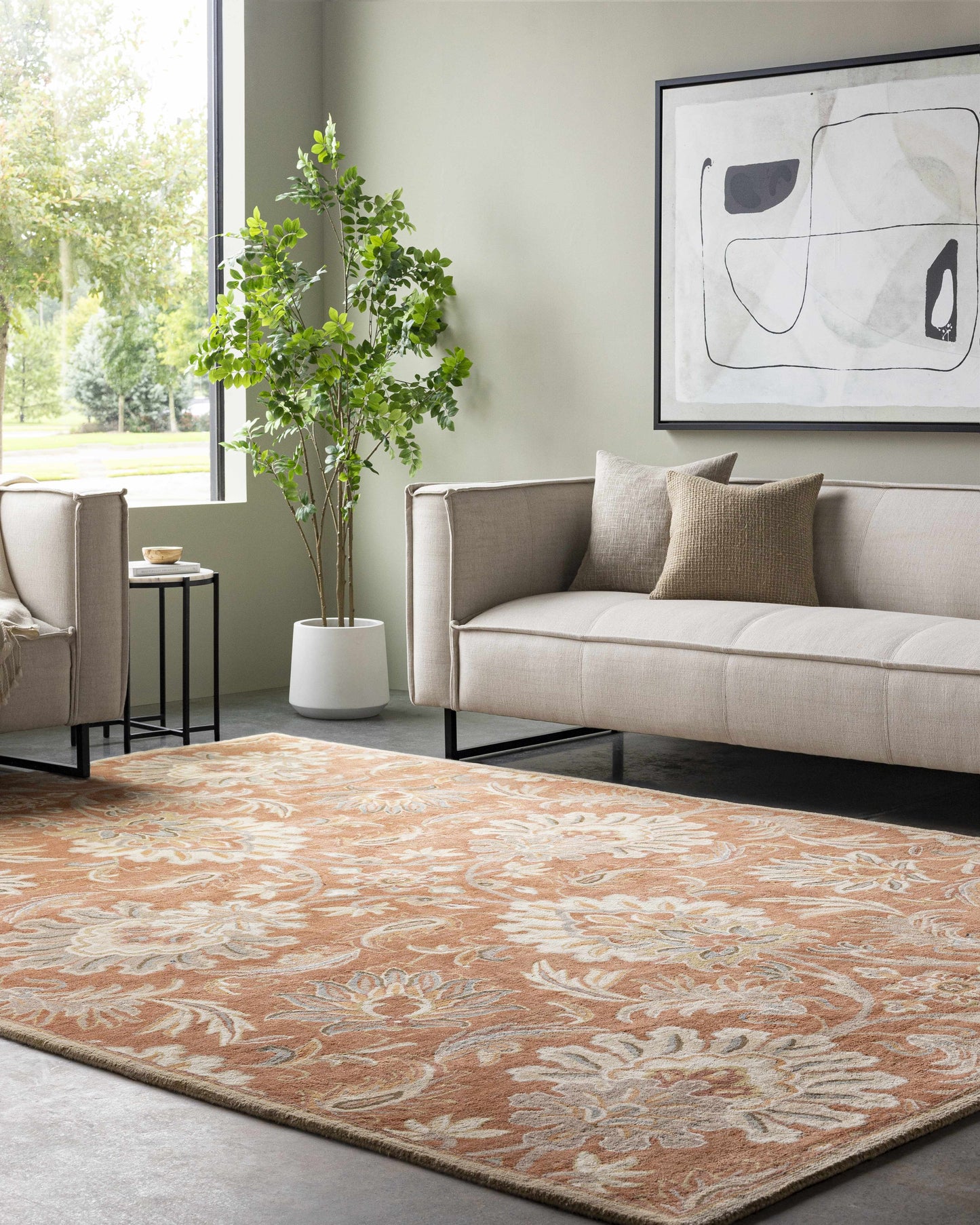 Chesterton Hand Tufted Orange 1112 Area Rug