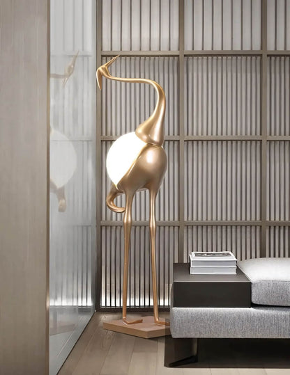 Crane Sculpture Floor Lamp