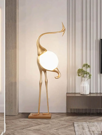 Crane Sculpture Floor Lamp