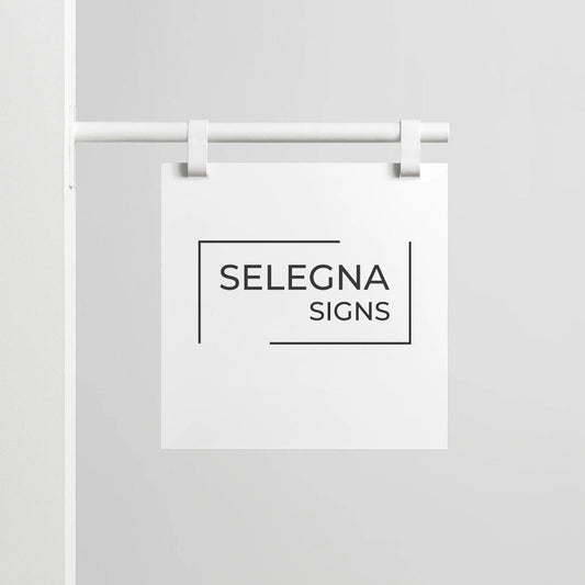 Custom Hanging Business Sign – Double-Sided Storefront Logo Sign