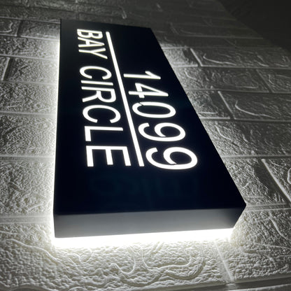 Backlit House Numbers with Street Name – Custom Illuminated Address Sign