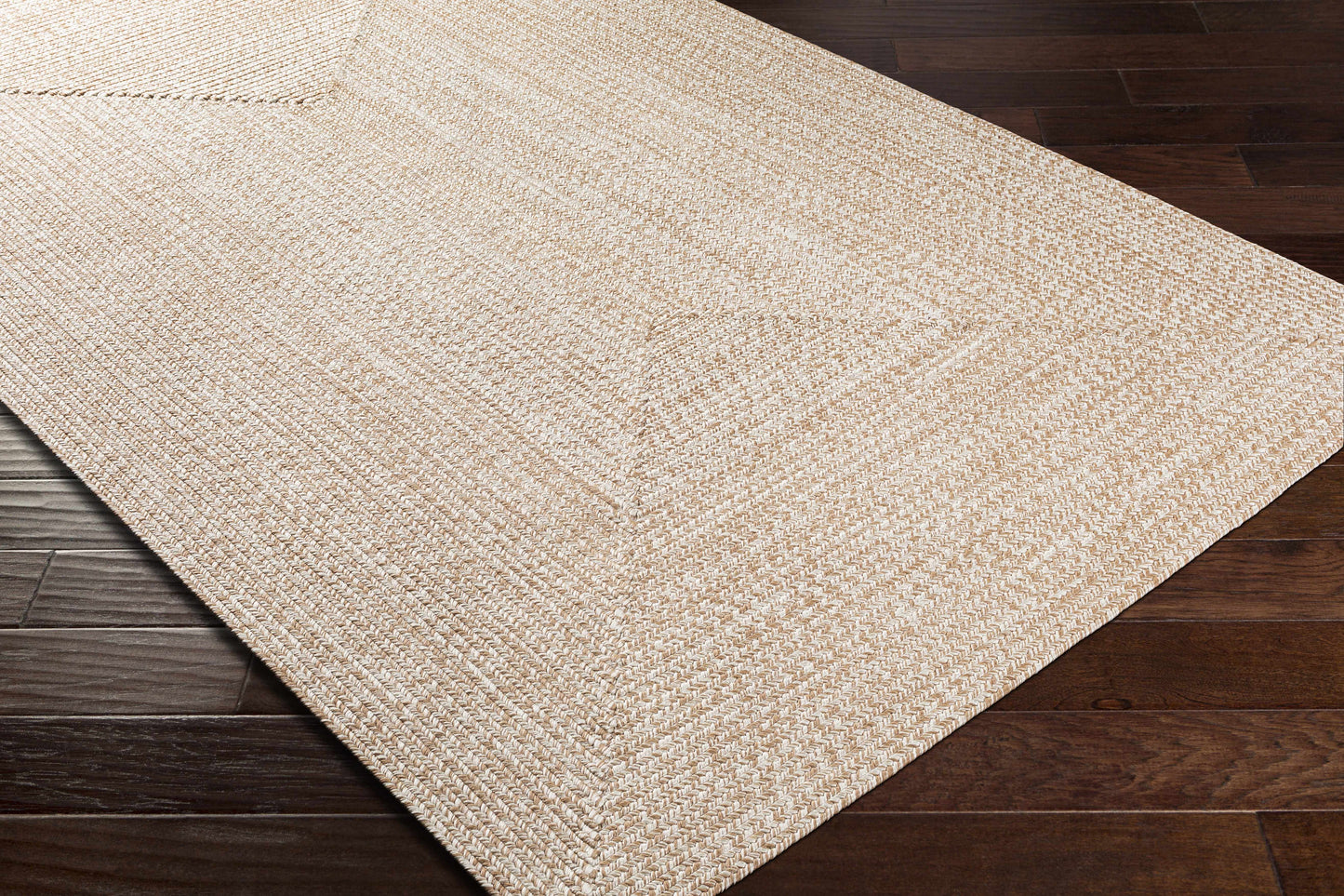 Cream Braided Faux Jute Outdoor Rug