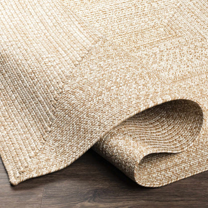 Cream Braided Faux Jute Outdoor Rug