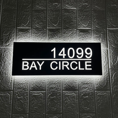 Backlit House Numbers with Street Name – Custom Illuminated Address Sign